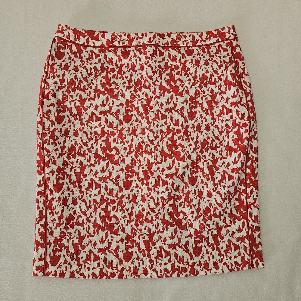 Halogen Red and‎ White Patterned Women's Skirt Size 12 Petite